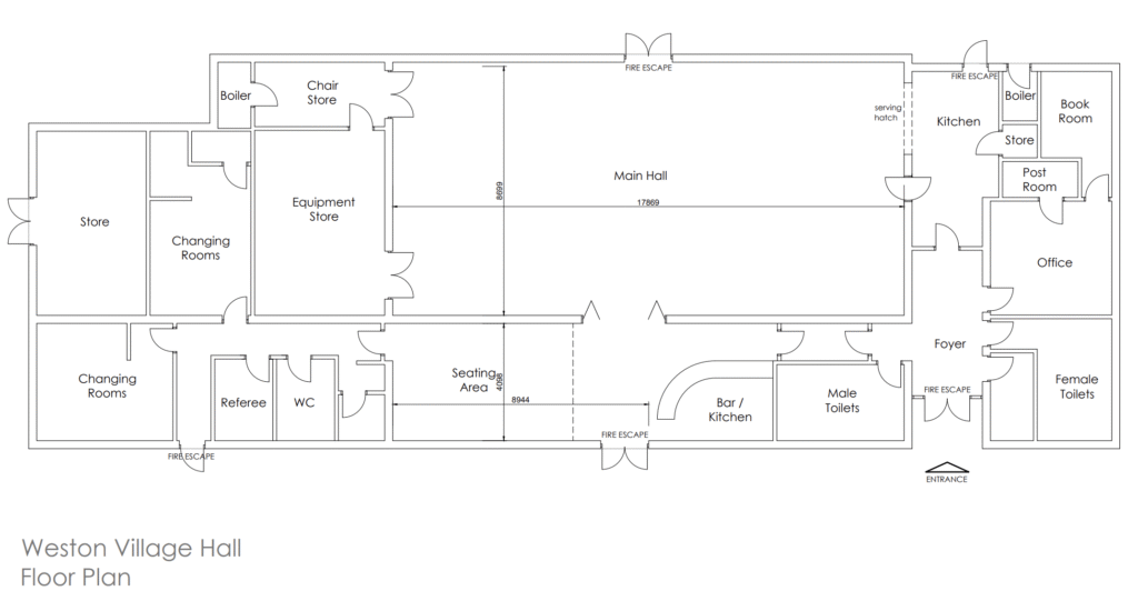 Floorplan of Weston Village Hall